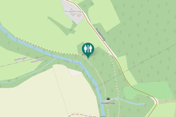 Map showing location of Huwelslay Toilet