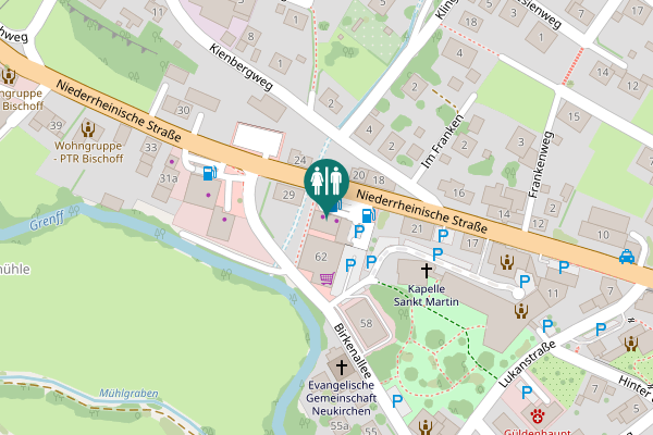 Map showing location of Niederrheinische Straße 27 Toilet