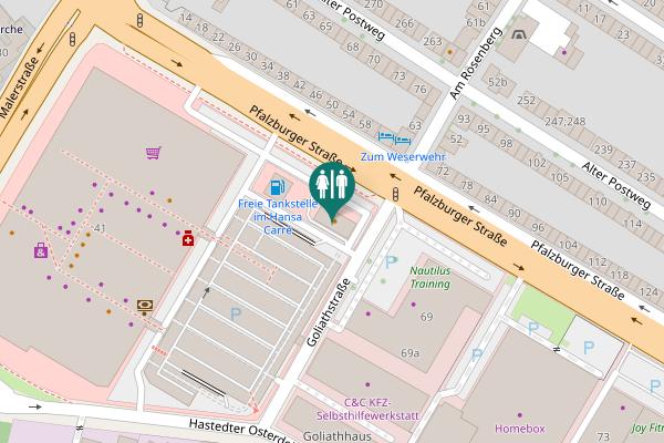 Map showing location of Pfalzburger Straße 67 Toilet