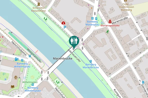 Map showing location of Marienbrücke Toilet