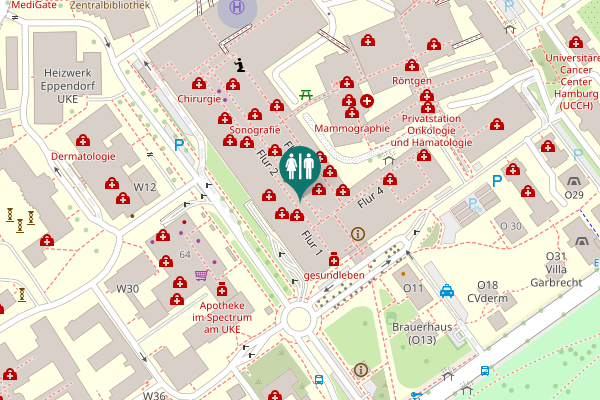 Map showing location of Martinistraße 52 Toilet