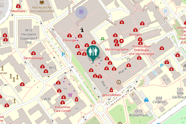 Map showing location of Martinistraße 52 Toilet
