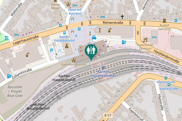 Map showing location of Bahnhofplatz 2a Toilet