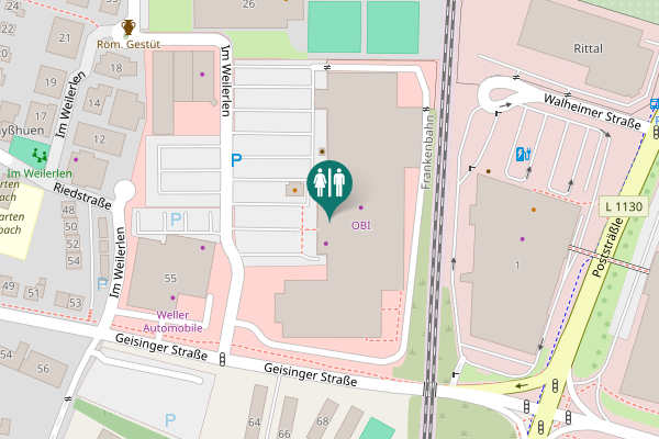 Map showing location of Geisinger Straße 65 Toilet