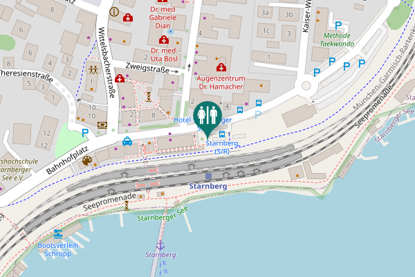 Map showing location of Bahnhofplatz 5 Toilet
