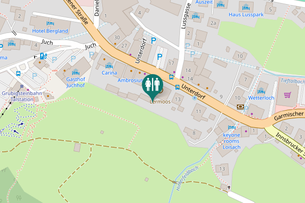 Map showing location of Unterdorf 15 Toilet