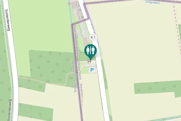 Map showing location of K 1 Toilet