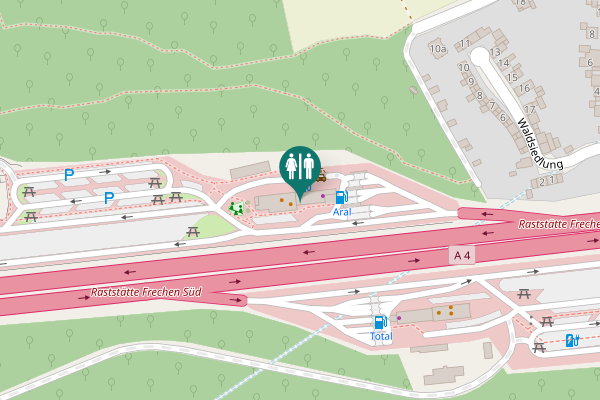 Map showing location of A 4 Toilet