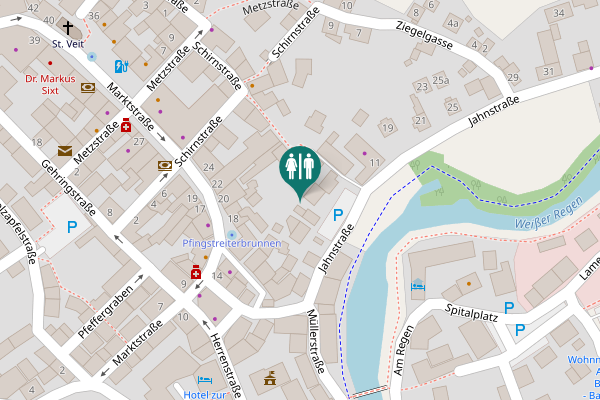 Map showing location of Jahnstraße Toilet