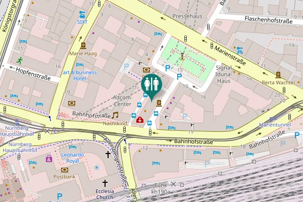 Map showing location of Bahnhofstraße 11b Toilet