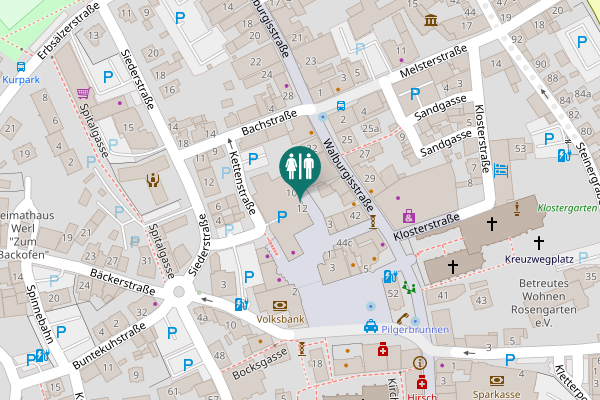 Map showing location of WC Markplatz
