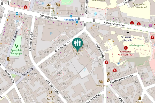 Map showing location of Rosstraße 11,13 Toilet