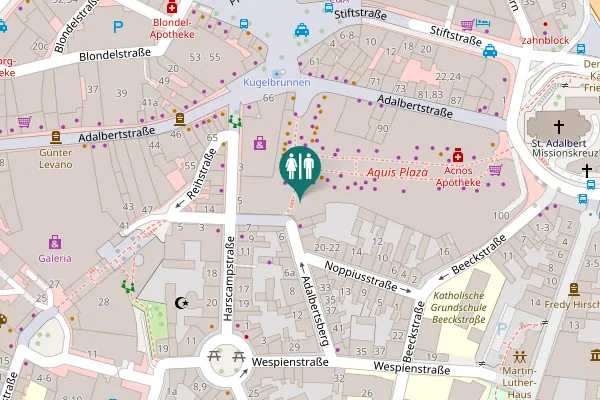 Map showing location of Adalbertstraße 100 Toilet