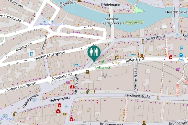 Map showing location of Josephsplatz 2 Toilet
