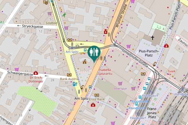 Map showing location of Am Spitz 1 Toilet