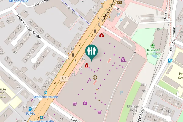Map showing location of Äußere Bayreuther Straße 80 Toilet