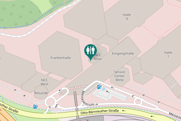 Map showing location of Messezentrum 1 Toilet