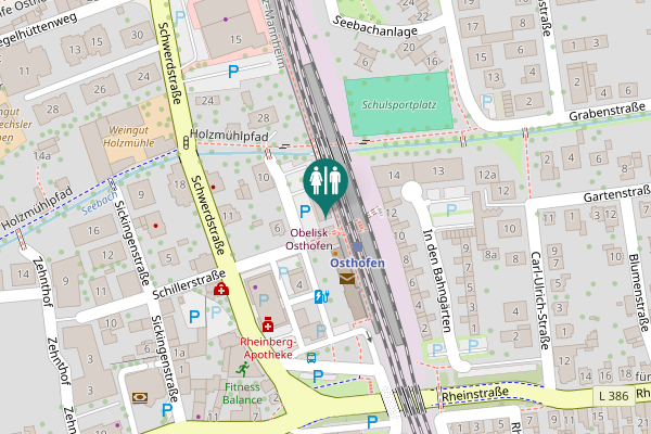 Map showing location of Bahnhofstraße 1 Toilet