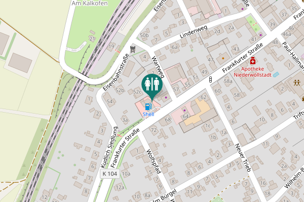 Map showing location of Frankfurter Straße 61 Toilet