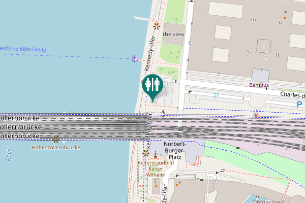 Map showing location of Kennedy-Ufer Toilet