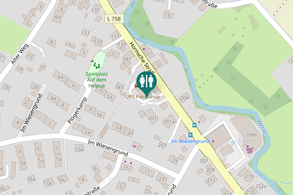 Map showing location of Hornsche Straße 199 Toilet