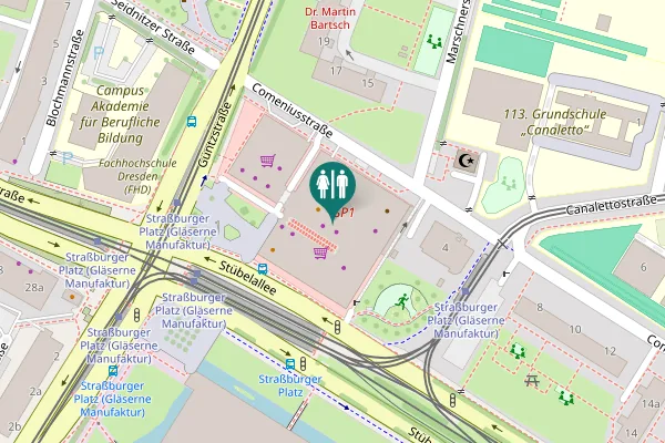 Map showing location of Straßburger Platz 1 Toilet