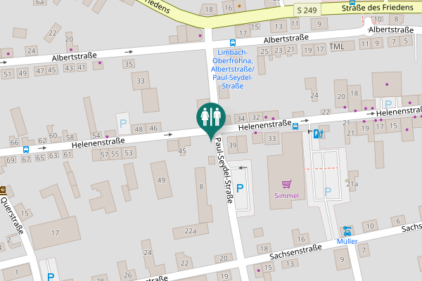Map showing location of Helenenstraße 38 Toilet