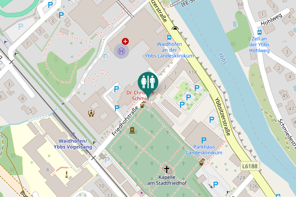Map showing location of Friedhofstraße 5 Toilet