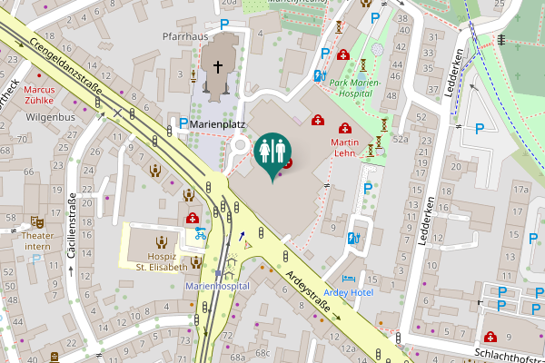 Map showing location of Besucher-WC