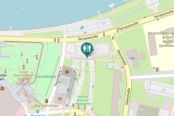Map showing location of Terrassenufer Toilet