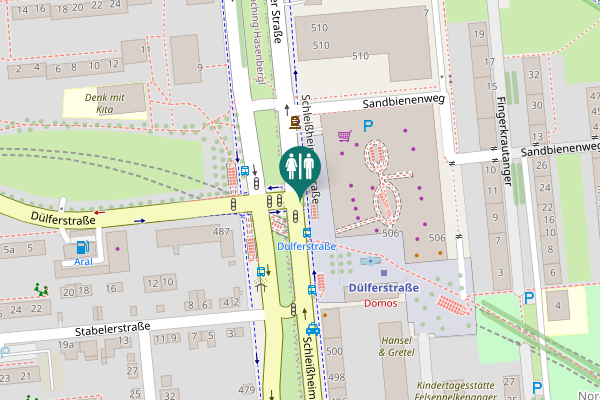 Map showing location of Schleißheimer Straße Toilet