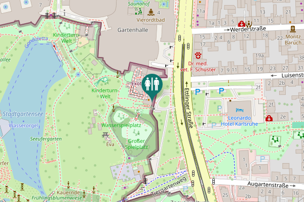 Map showing location of Ettlinger Straße 4c Toilet