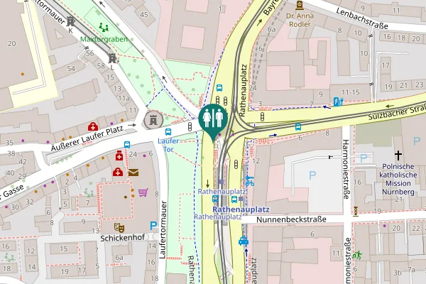 Map showing location of Rathenauplatz Toilet