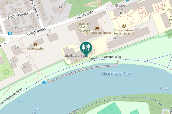 Map showing location of Veilhofstraße 38 Toilet