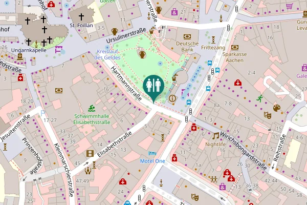 Map showing location of Hartmannstraße 36 Toilet