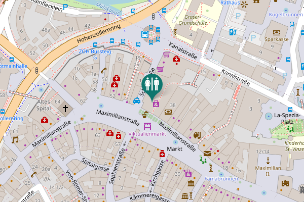 Map showing location of Maximilianstraße 40-42 Toilet