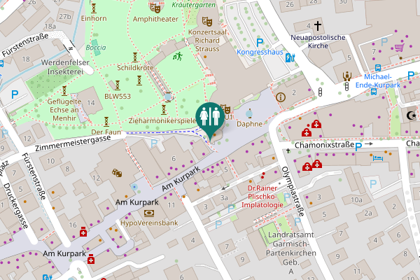 Map showing location of Am Kurpark 2 Toilet