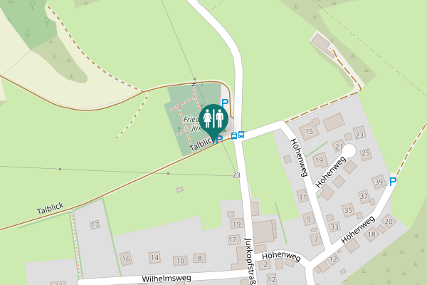 Map showing location of Talblick Toilet