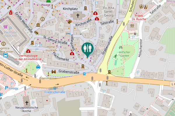 Map showing location of Café Sprungbrett