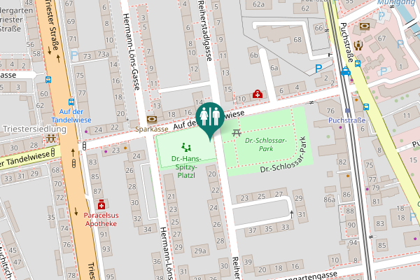 Map showing location of WC - Dr.-Schlossar-Park