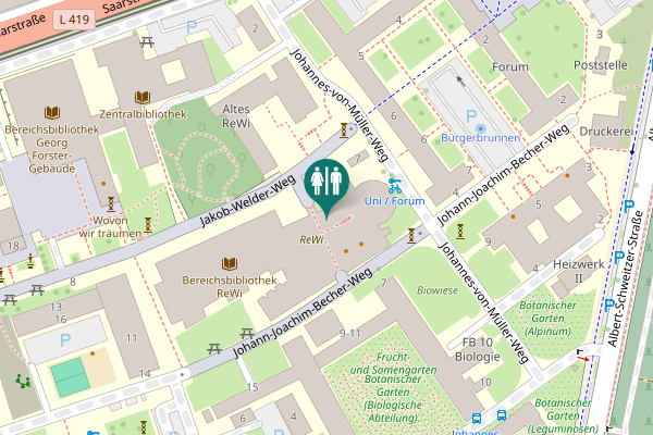 Map showing location of Jakob-Welder-Weg 9 Toilet