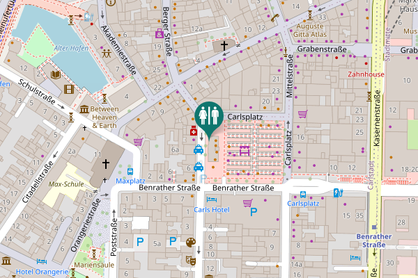 Map showing location of Carlsplatz 26 Toilet