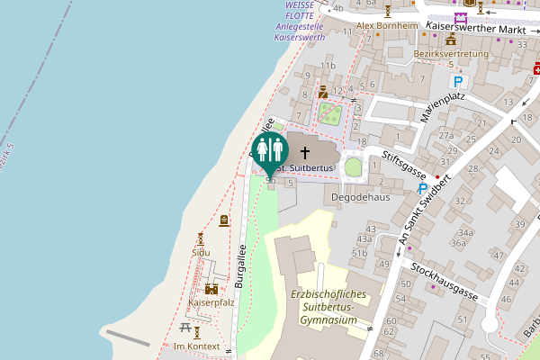 Map showing location of Suitbertus-Stiftsplatz 5b Toilet