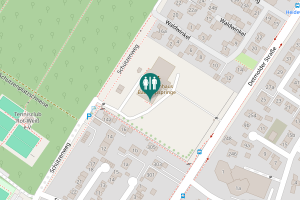 Map showing location of Detmolder Straße 315 Toilet
