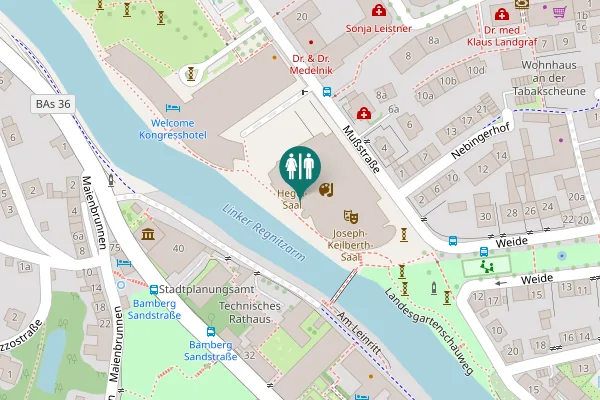 Map showing location of Konzert- und Kongresshalle Bamberg