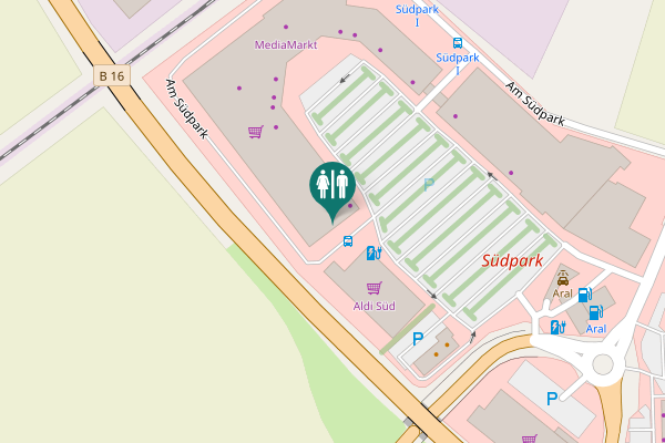 Map showing location of Am Südpark 5 Toilet