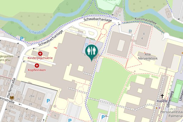 Map showing location of Schwabachanlage 6 Toilet