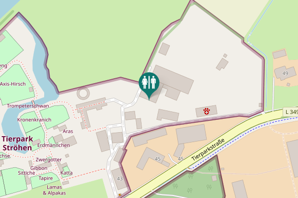 Map showing location of Tierparkstraße 43 Toilet