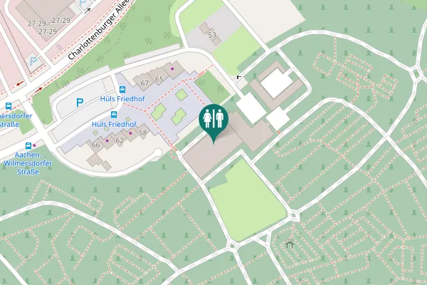 Map showing location of Aachen Toilet