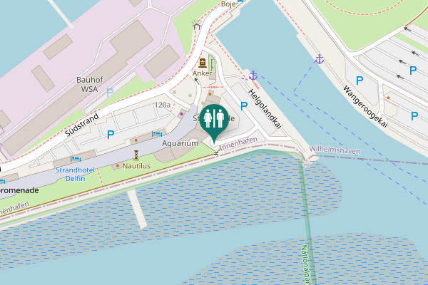 Map showing location of Südstrand 123 Toilet